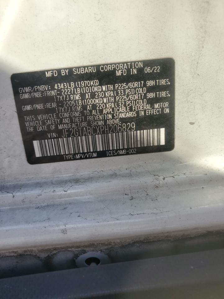 2023 Subaru Crosstrek VIN: JF2GTABCXPH206829 Lot: 81852945