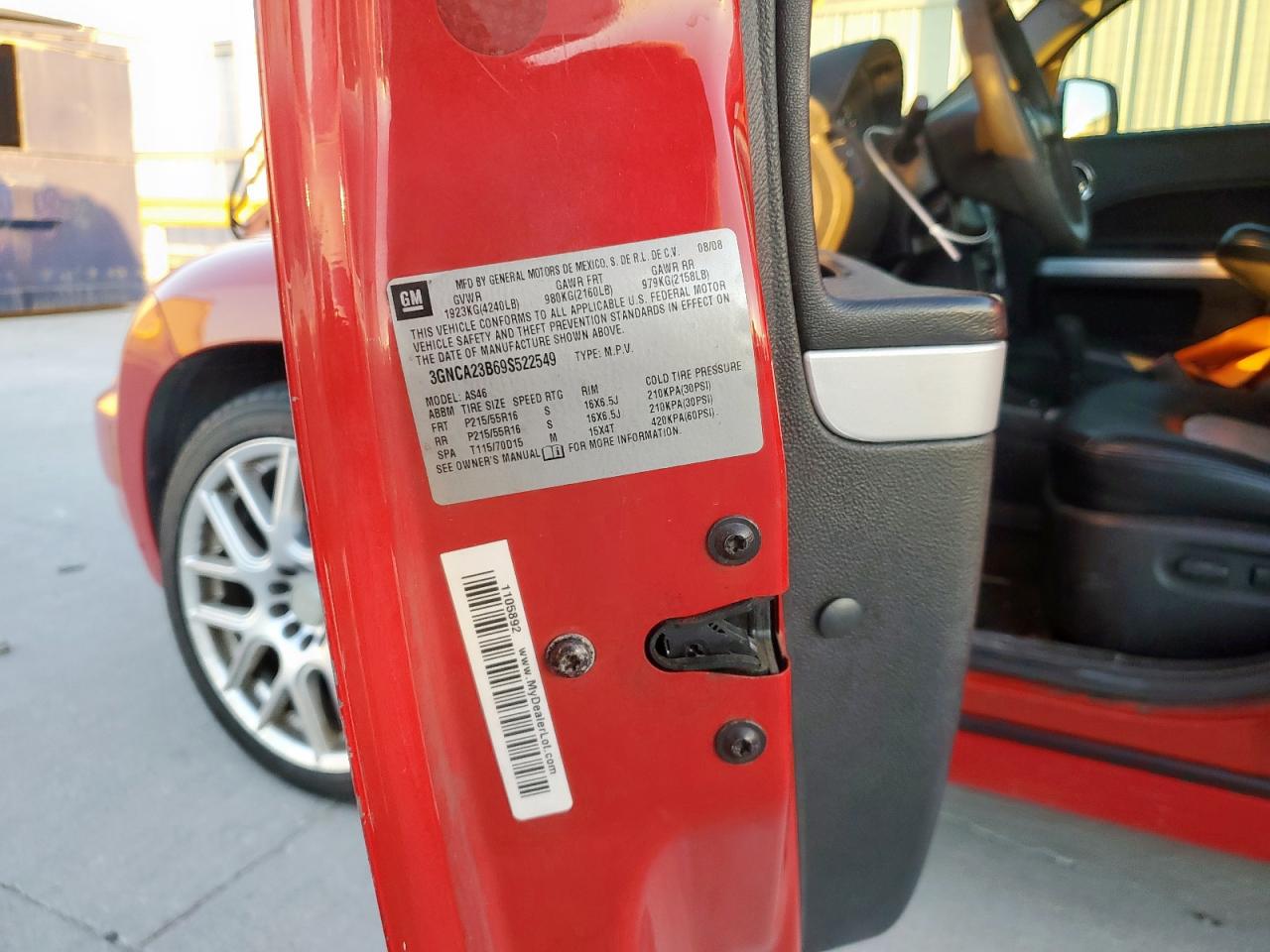 2009 Chevrolet Hhr Lt VIN: 3GNCA23B69S522549 Lot: 90512085