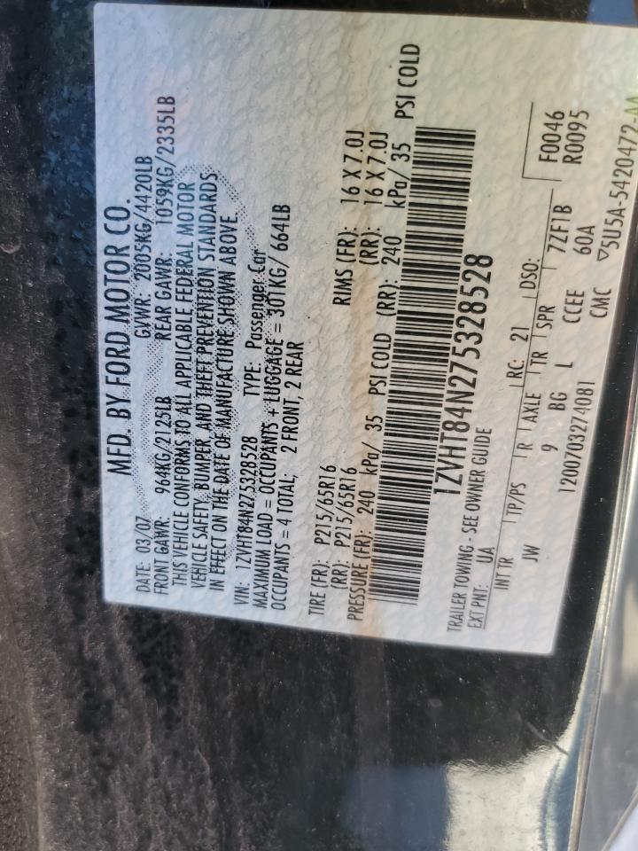 2007 Ford Mustang VIN: 1ZVHT84N275328528 Lot: 86309805