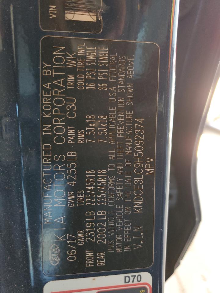 2017 Kia Niro Ex Touring VIN: KNDCE3LC9H5092374 Lot: 90483155