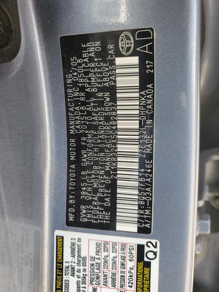 2005 Toyota Corolla Matrix Xr VIN: 2T1KR32EX5C482837 Lot: 85144535