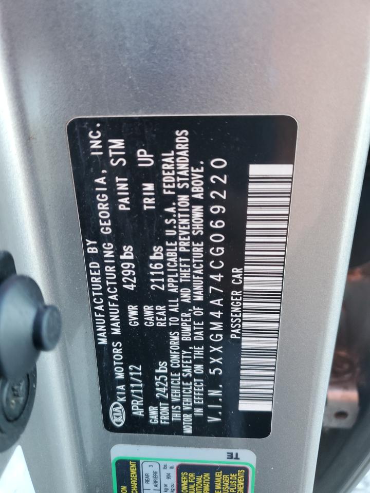 2012 Kia Optima Lx VIN: 5XXGM4A74CG069220 Lot: 84760025