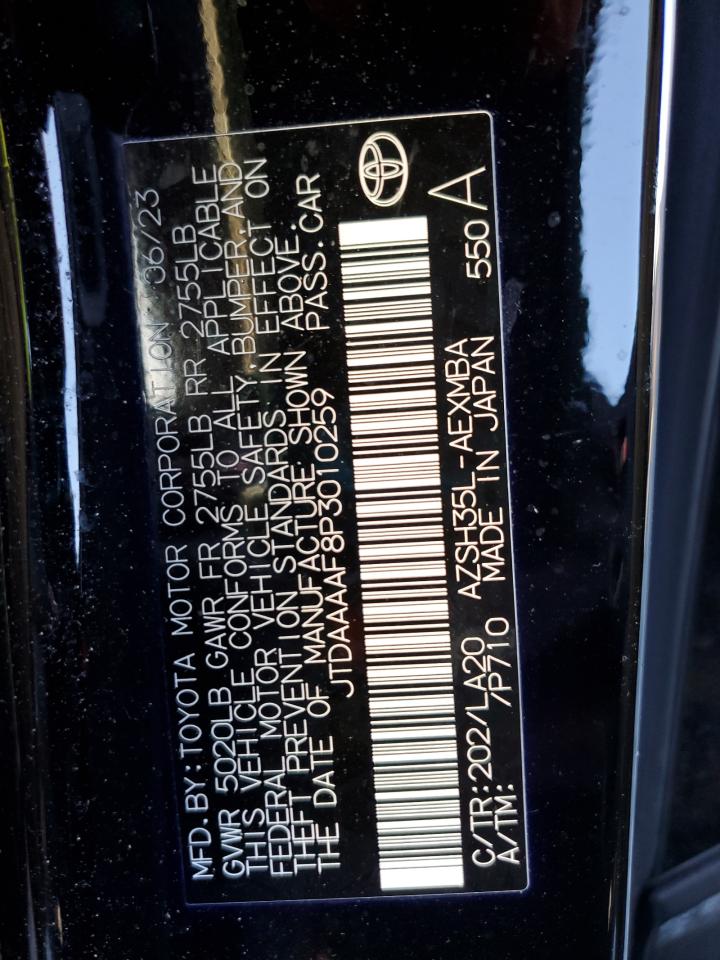 2023 Toyota Crown Xle VIN: JTDAAAAF8P3010259 Lot: 82483905