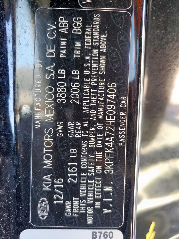 2017 Kia Forte Lx VIN: 3KPFK4A72HE097406 Lot: 90719015