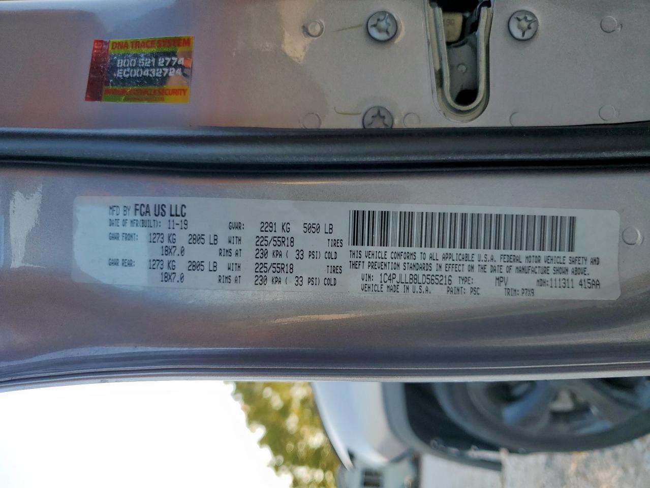 2020 Jeep Cherokee Latitude Plus VIN: 1C4PJLLB8LD565216 Lot: 90067955