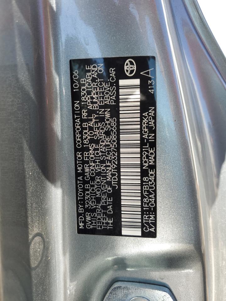 2007 Toyota Yaris VIN: JTDJT923275085685 Lot: 84757795