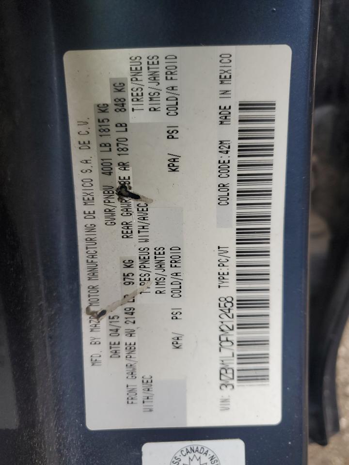 2015 Mazda 3 Touring VIN: 3MZBM1L70FM212458 Lot: 85482735