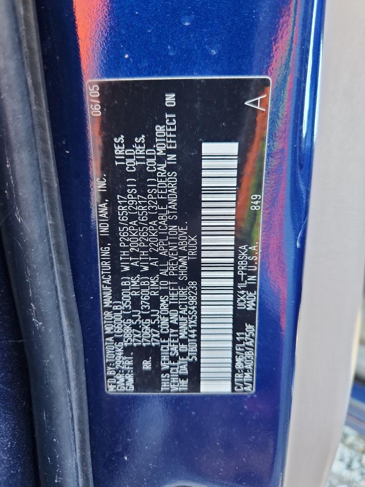 2005 Toyota Tundra Double Cab Sr5 VIN: 5TBDT441X5S498238 Lot: 87275255