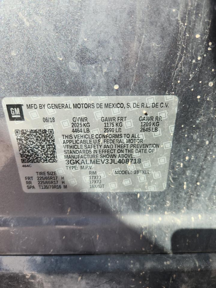 2018 GMC Terrain Sle VIN: 3GKALMEV3JL408718 Lot: 85515235