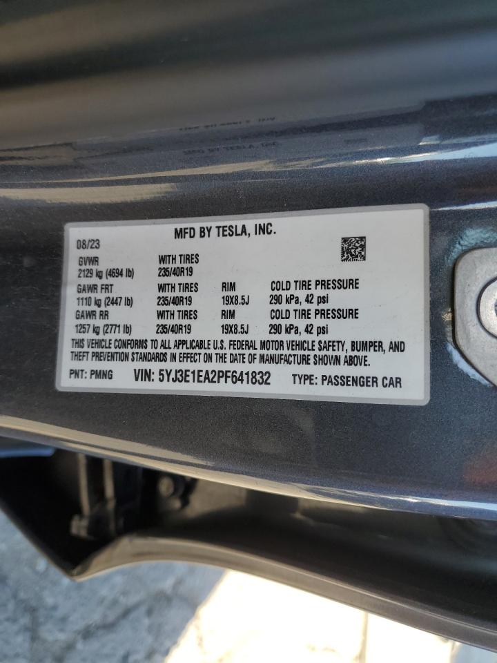 2023 Tesla Model 3 VIN: 5YJ3E1EA2PF641832 Lot: 83961915