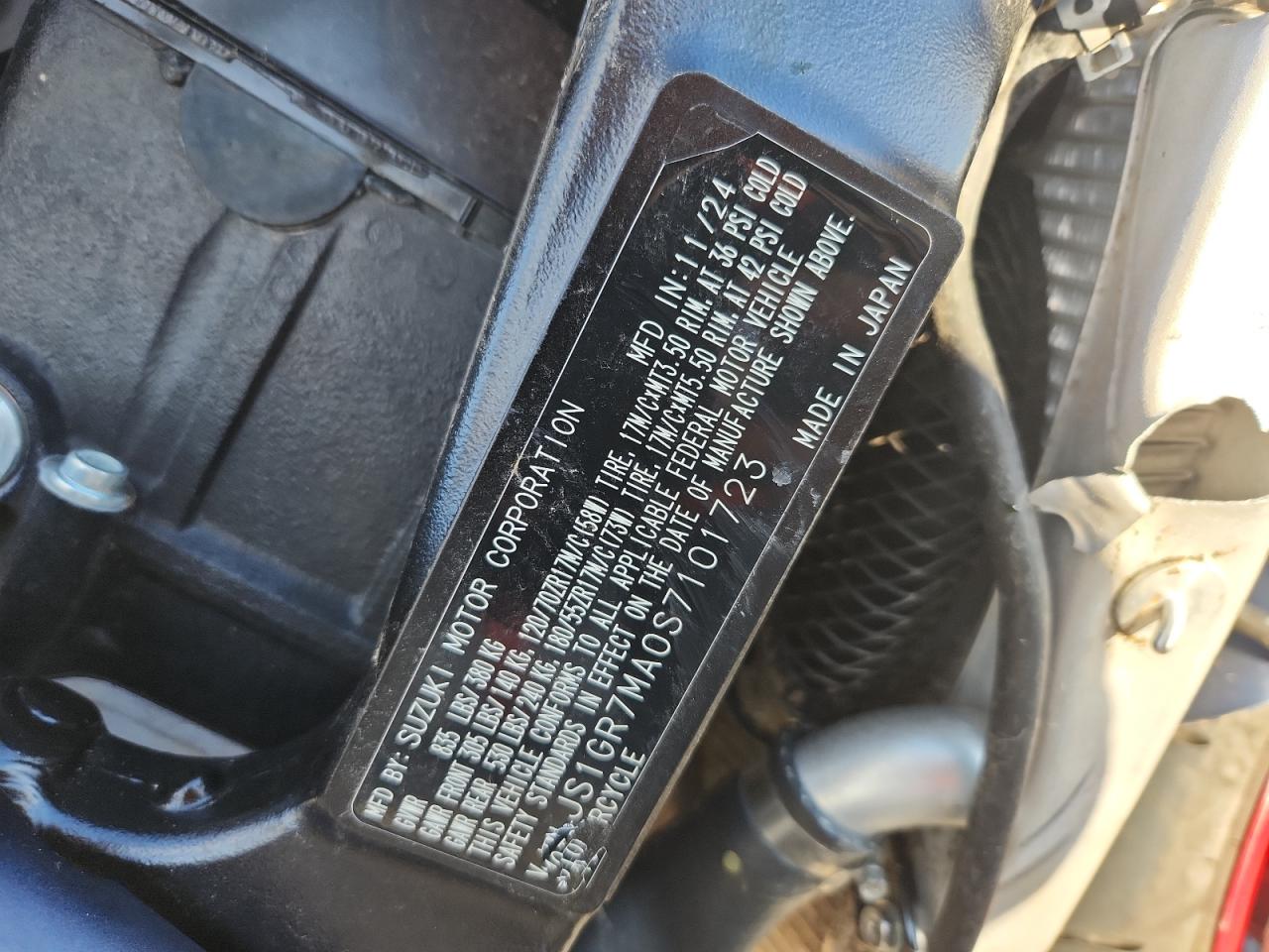 2025 Suzuki Gsx-R750 VIN: JS1GR7MA0S7101723 Lot: 85424385