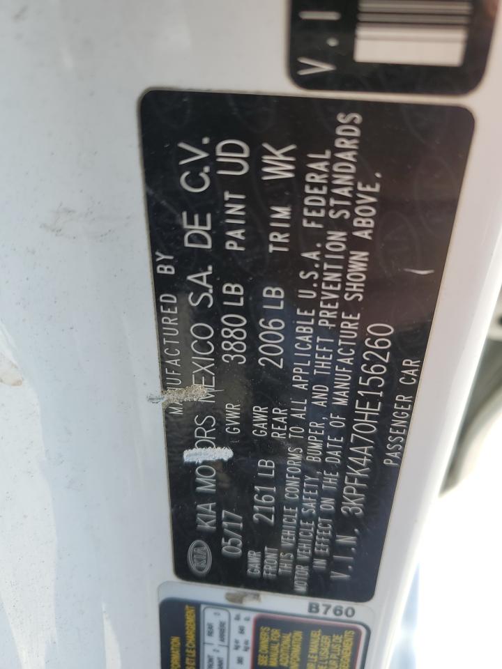 2017 Kia Forte Lx VIN: 3KPFK4A70HE156260 Lot: 82560175