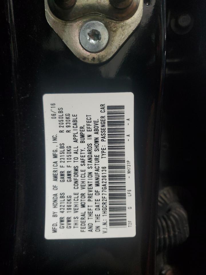 2016 Honda Accord Ex VIN: 1HGCR2F77GA236136 Lot: 86121955