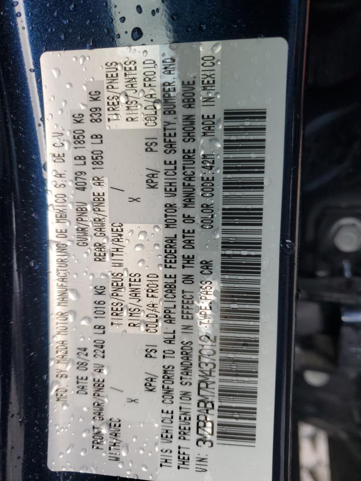 2024 Mazda 3 Select Sport VIN: 3MZBPABM7RM437012 Lot: 89666635
