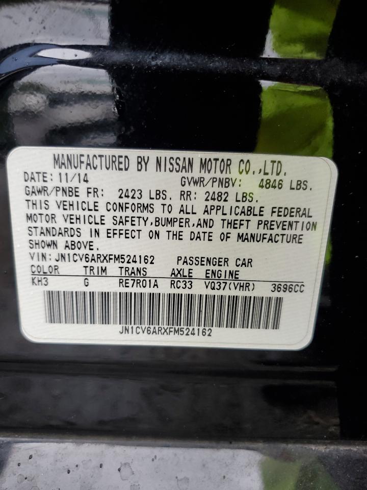 2015 Infiniti Q40 VIN: JN1CV6ARXFM524162 Lot: 85337455