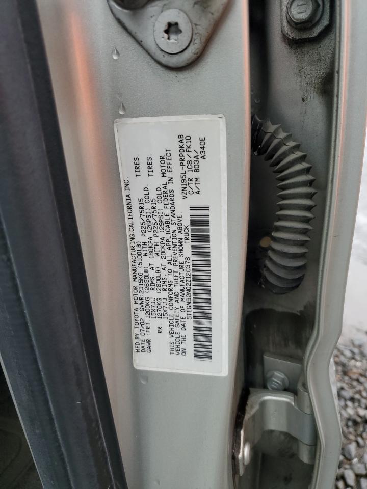 2002 Toyota Tacoma Double Cab Prerunner VIN: 5TEGN92N02Z120378 Lot: 84837265