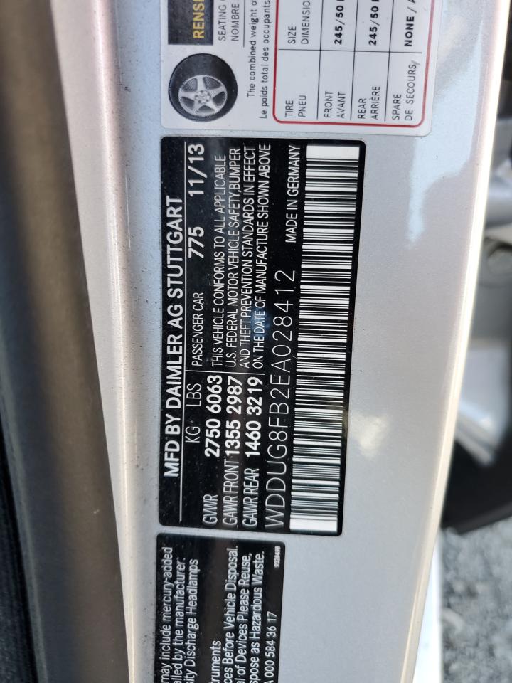 2014 Mercedes-Benz S 550 4Matic VIN: WDDUG8FB2EA028412 Lot: 86800425