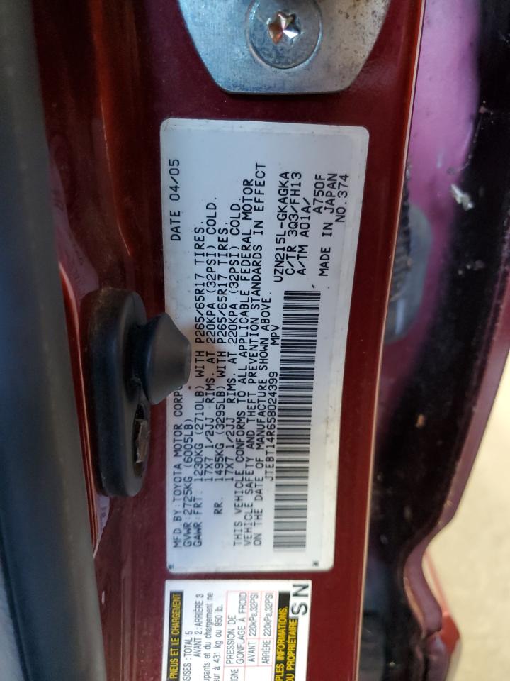 2005 Toyota 4Runner Sr5 VIN: JTEBT14R658024399 Lot: 82200065