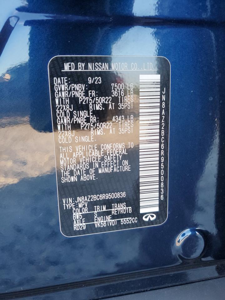 2024 Infiniti Qx80 Sensory VIN: JN8AZ2BC6R9500836 Lot: 81954955