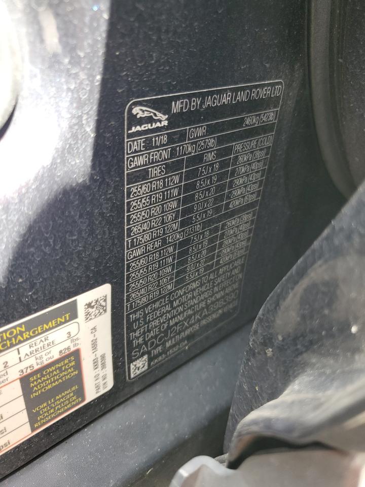 2019 Jaguar F-Pace Premium VIN: SADCJ2FX4KA398390 Lot: 81966475