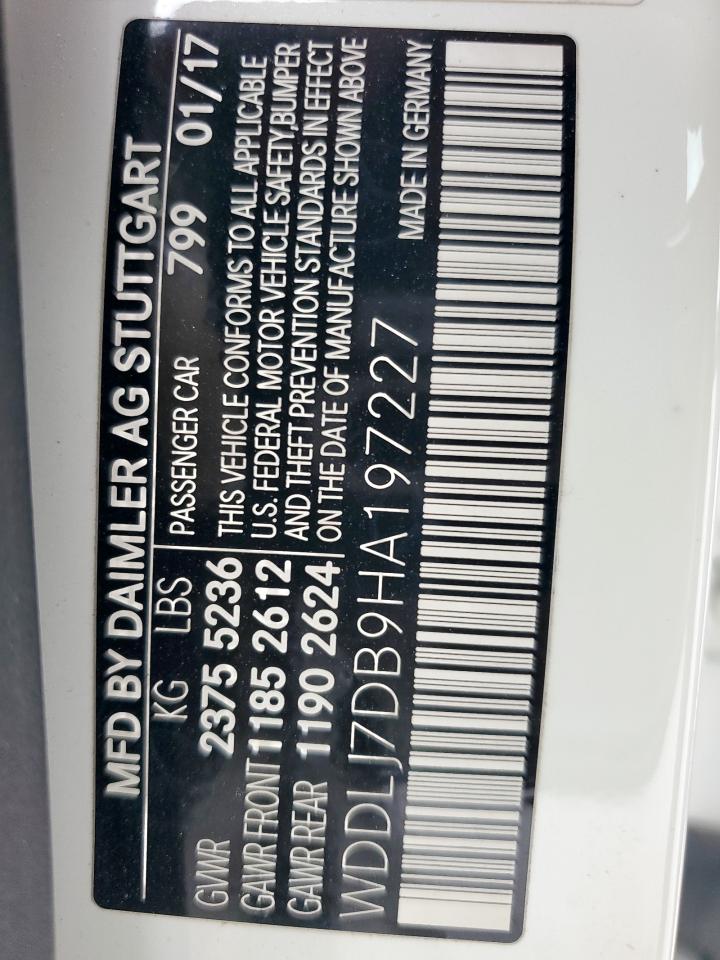 2017 Mercedes-Benz Cls 550 VIN: WDDLJ7DB9HA197227 Lot: 90017175