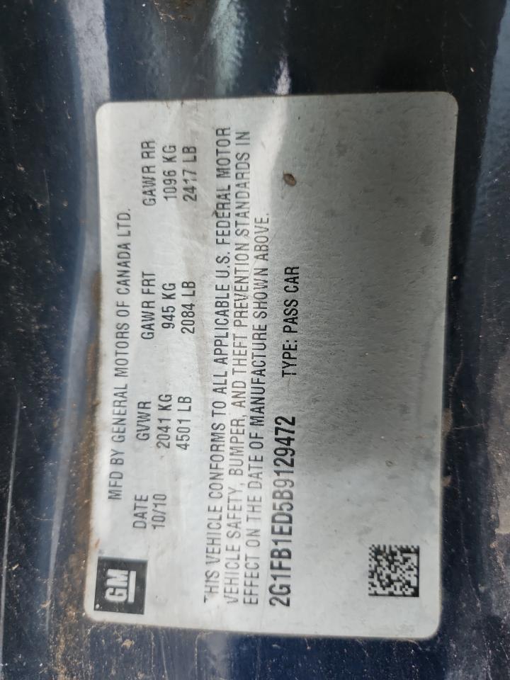 2011 Chevrolet Camaro Lt VIN: 2G1FB1ED5B9129472 Lot: 86189865