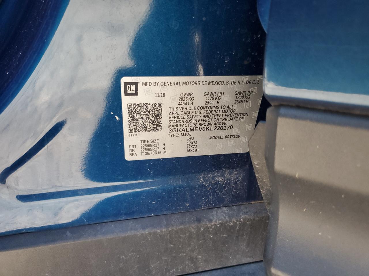 2019 GMC Terrain Sle VIN: 3GKALMEV0KL226170 Lot: 86480965