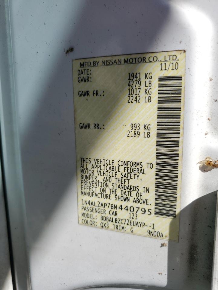 2011 Nissan Altima Base VIN: 1N4AL2AP7BN440795 Lot: 86698845