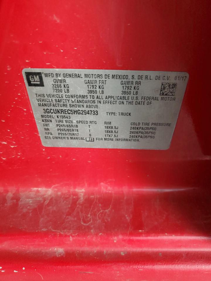 2017 Chevrolet Silverado K1500 Lt VIN: 3GCUKREC5HG294733 Lot: 84553845