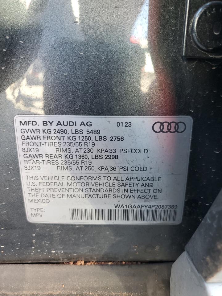 2023 Audi Q5 Premium 45 VIN: WA1GAAFY4P2087389 Lot: 85394645