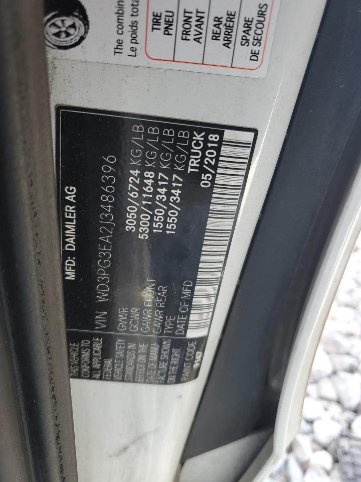 2018 Mercedes-Benz Metris VIN: WD3PG3EA2J3486396 Lot: 86158475