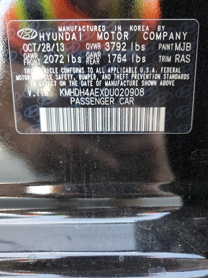 2013 Hyundai Elantra Gls VIN: KMHDH4AEXDU020908 Lot: 85297885
