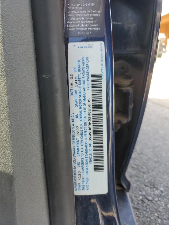 2003 Volkswagen Jetta Gli VIN: 3VWVH69M93M053205 Lot: 86151835