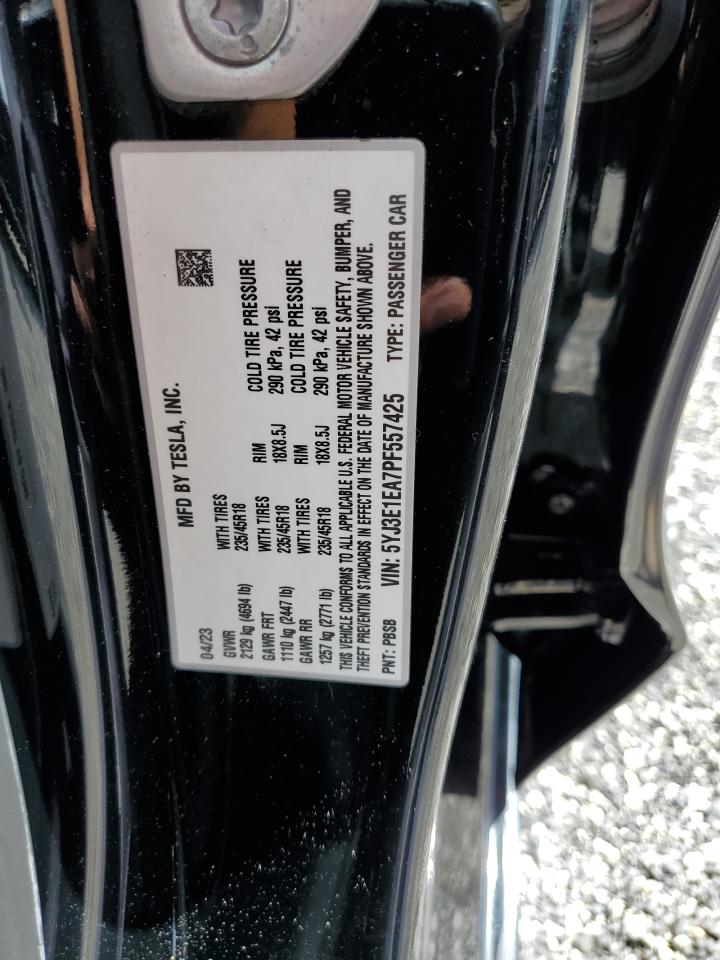 2023 Tesla Model 3 VIN: 5YJ3E1EA7PF557425 Lot: 84918725