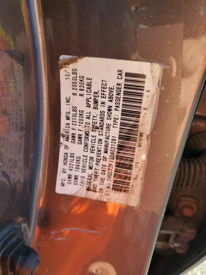 2013 Honda Accord Ex VIN: 1HGCR2F75DA031281 Lot: 81635995