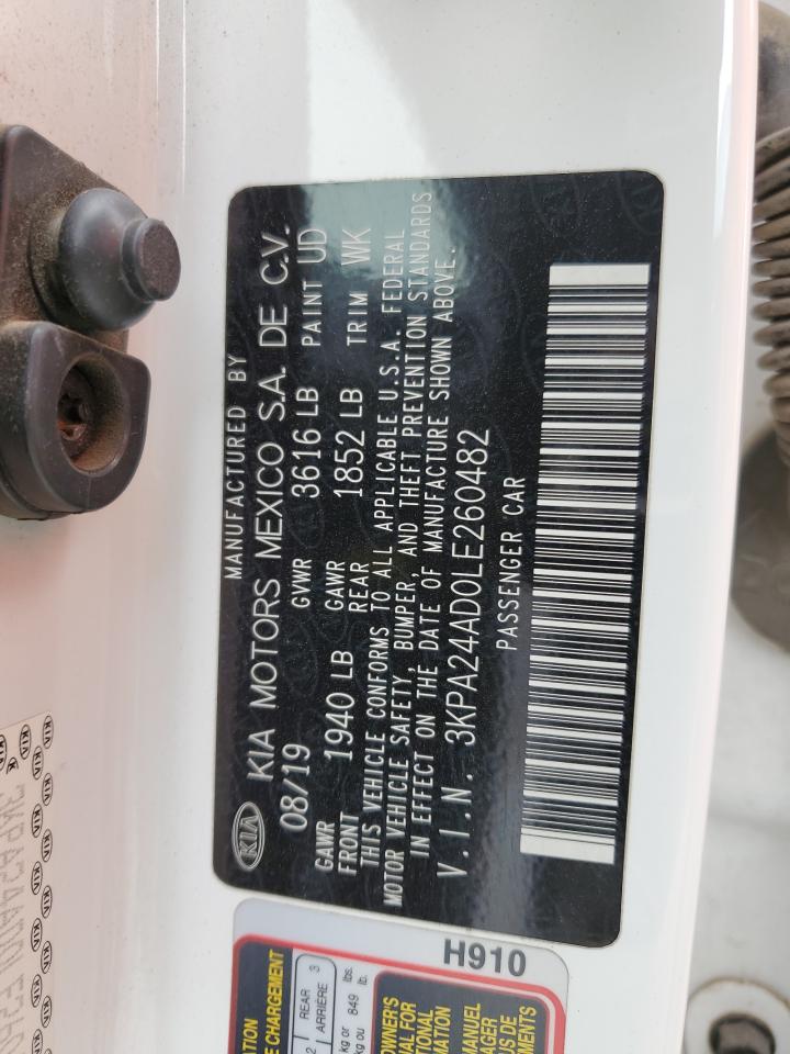 2020 Kia Rio Lx VIN: 3KPA24AD0LE260482 Lot: 86301255