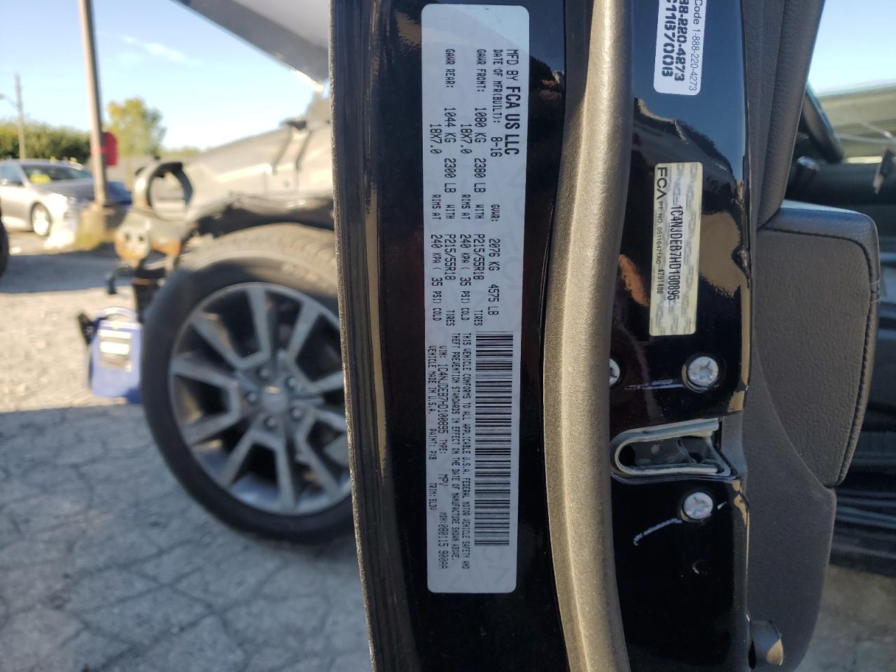 2017 Jeep Compass Latitude VIN: 1C4NJDEB7HD100895 Lot: 86061815