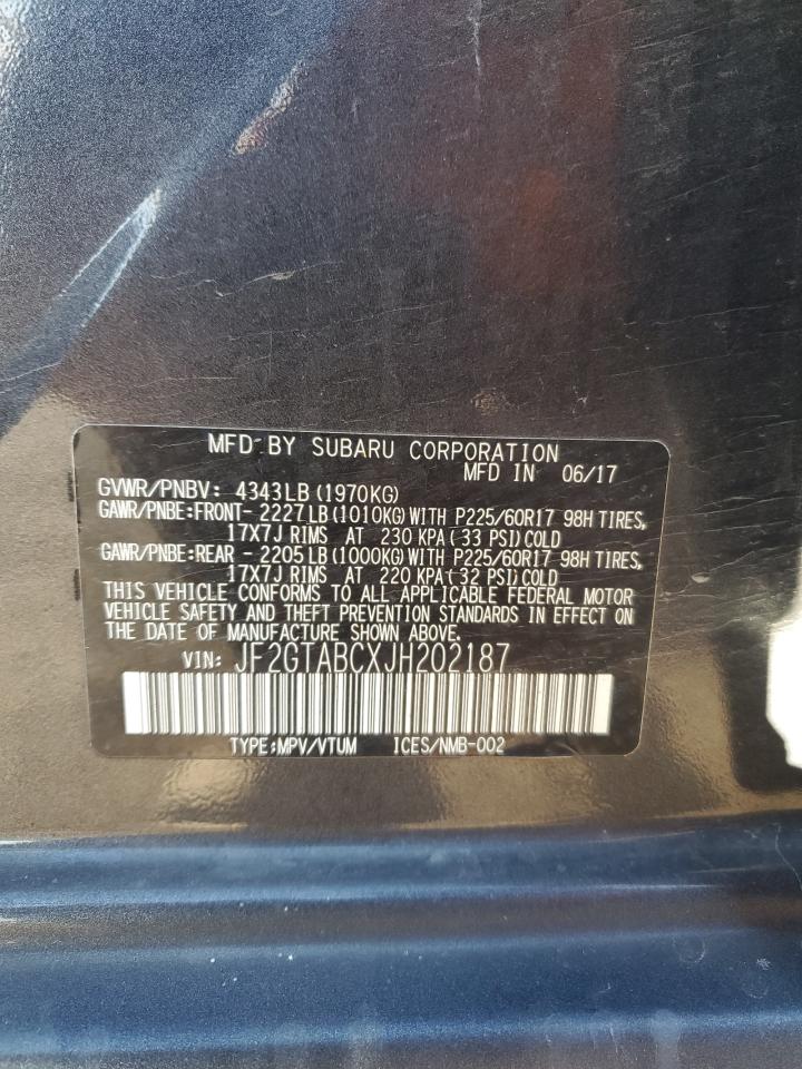 2018 Subaru Crosstrek Premium VIN: JF2GTABCXJH202187 Lot: 84614155