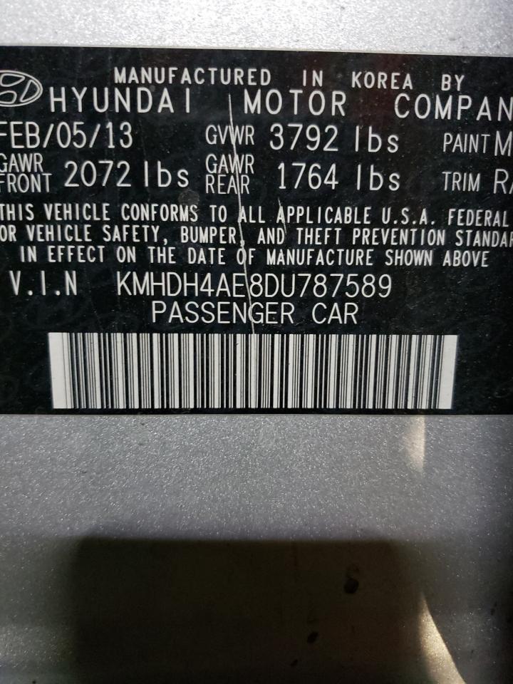2013 Hyundai Elantra Gls VIN: KMHDH4AE8DU787589 Lot: 85949175