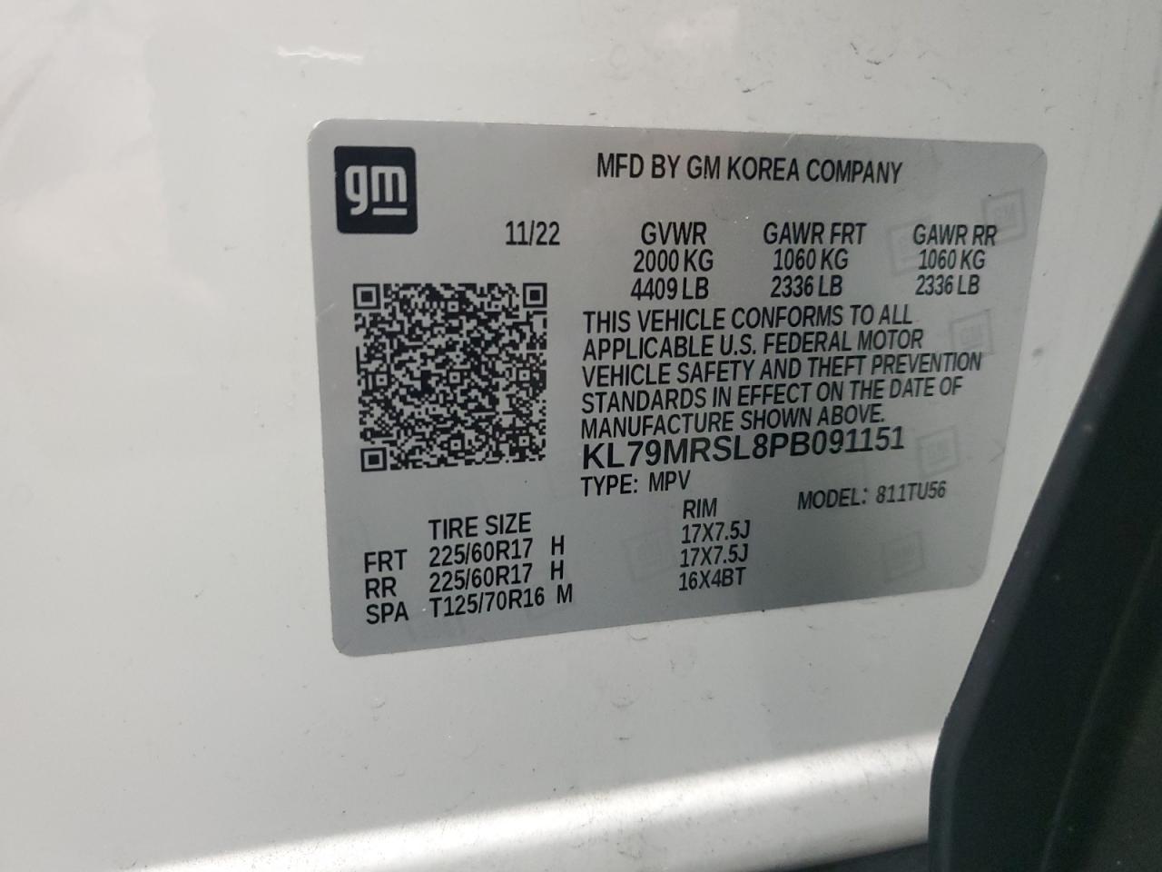 2023 Chevrolet Trailblazer Lt VIN: KL79MRSL8PB091151 Lot: 84775835