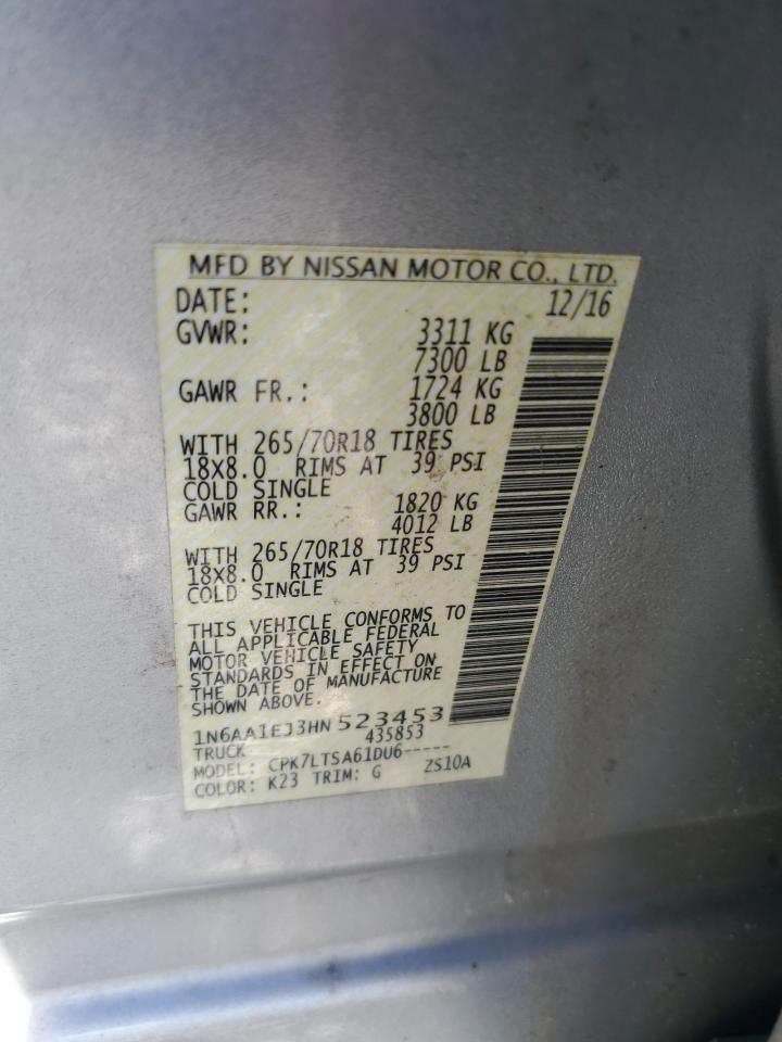 2017 Nissan Titan S VIN: 1N6AA1EJ3HN523453 Lot: 86553955