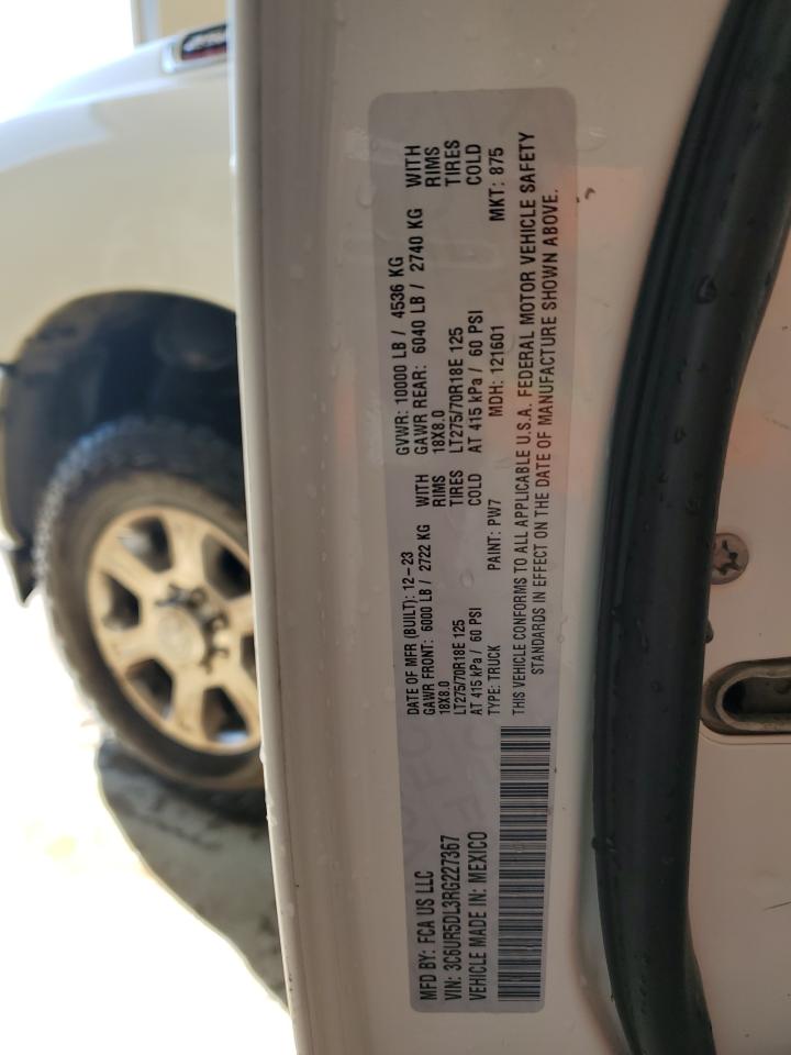 2024 Ram 2500 Big Horn VIN: 3C6UR5DL3RG227367 Lot: 85372855