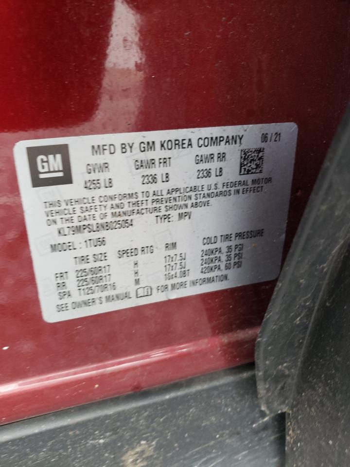 2022 Chevrolet Trailblazer Lt VIN: KL79MPSL8NB025054 Lot: 86476685