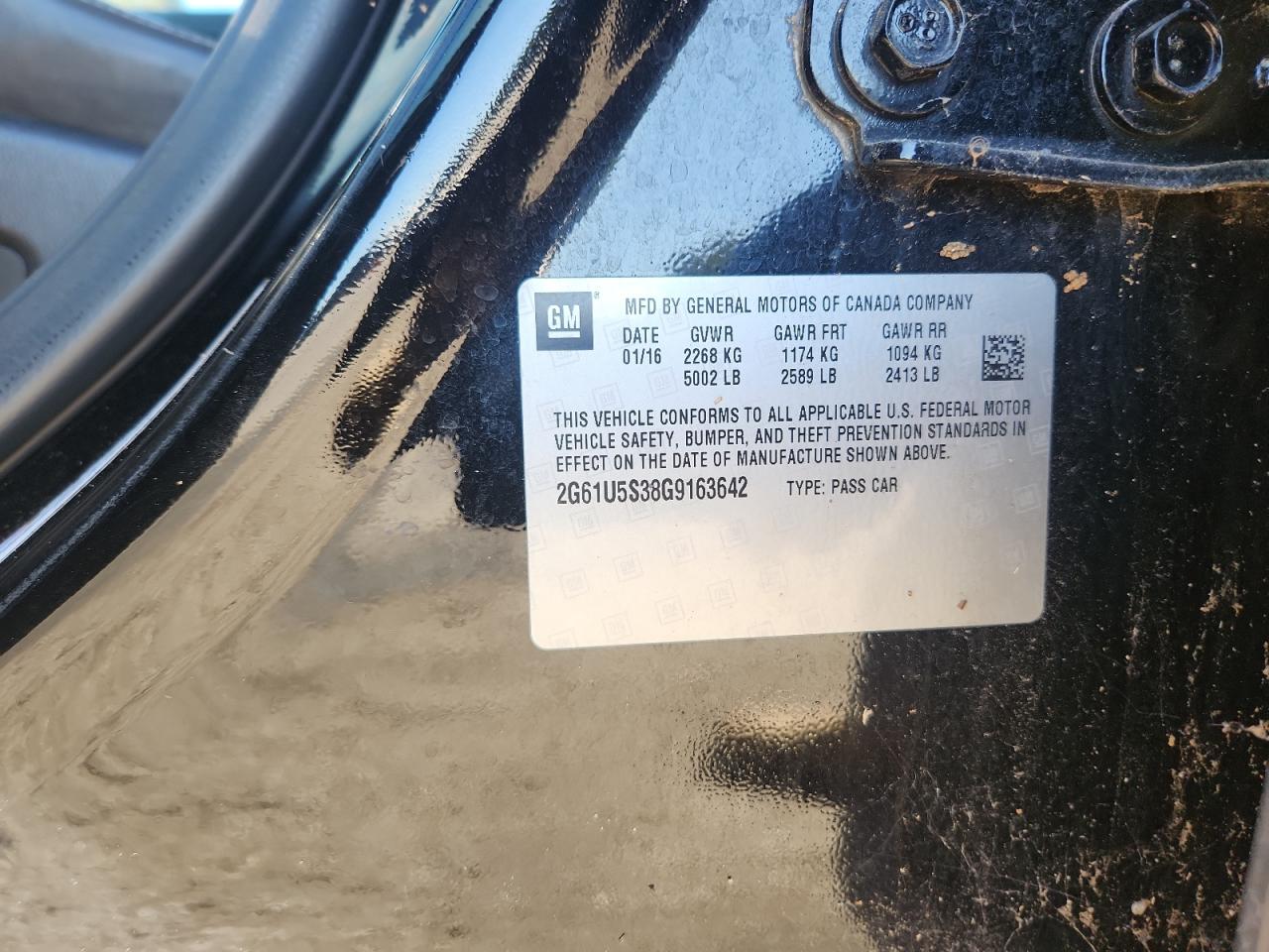 2016 Cadillac Xts VIN: 2G61U5S38G9163642 Lot: 85820985