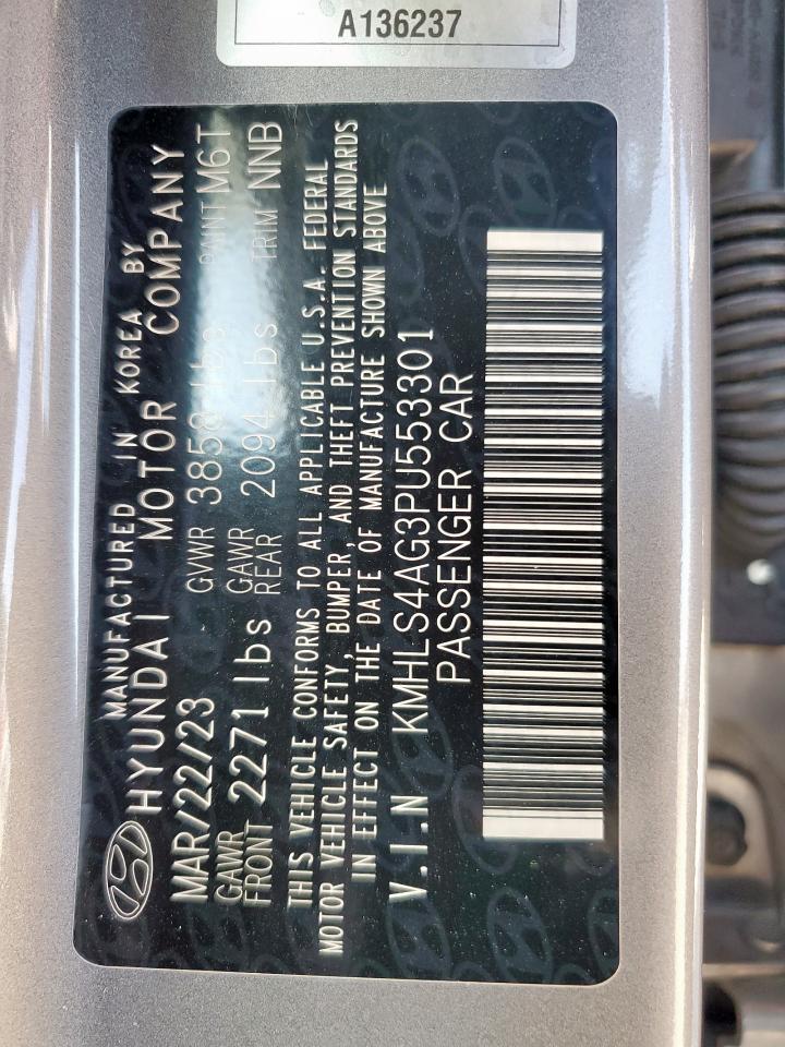 2023 Hyundai Elantra Sel VIN: KMHLS4AG3PU553301 Lot: 86451525