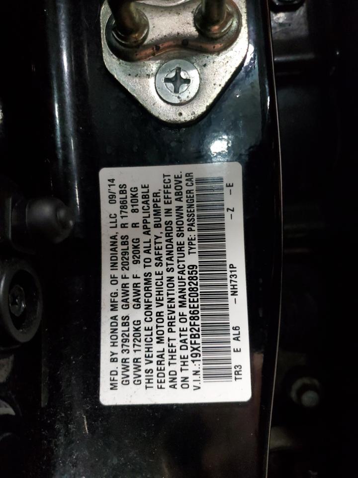 2014 Honda Civic Ex VIN: 19XFB2F86EE082859 Lot: 86299085