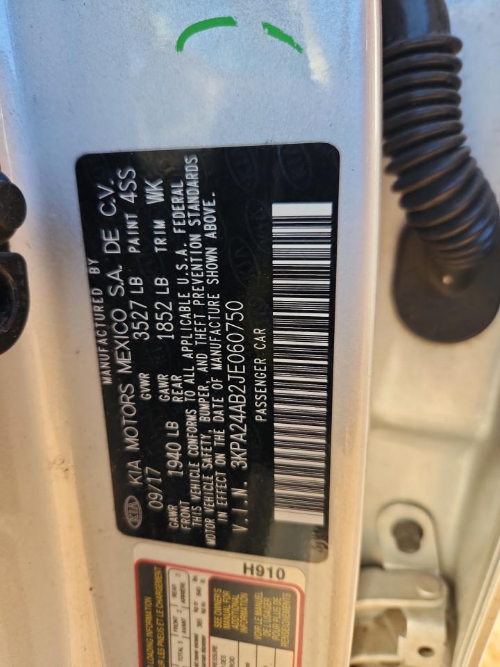 2018 Kia Rio Lx VIN: 3KPA24AB2JE060750 Lot: 86709705