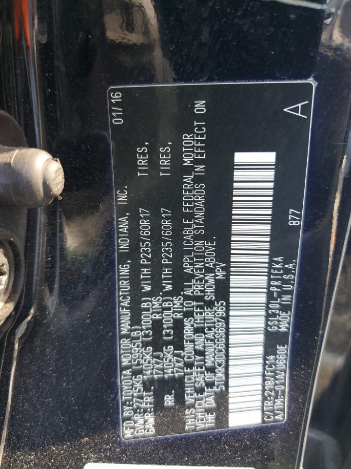 2016 Toyota Sienna Le VIN: 5TDKK3DC6GS697965 Lot: 81964025