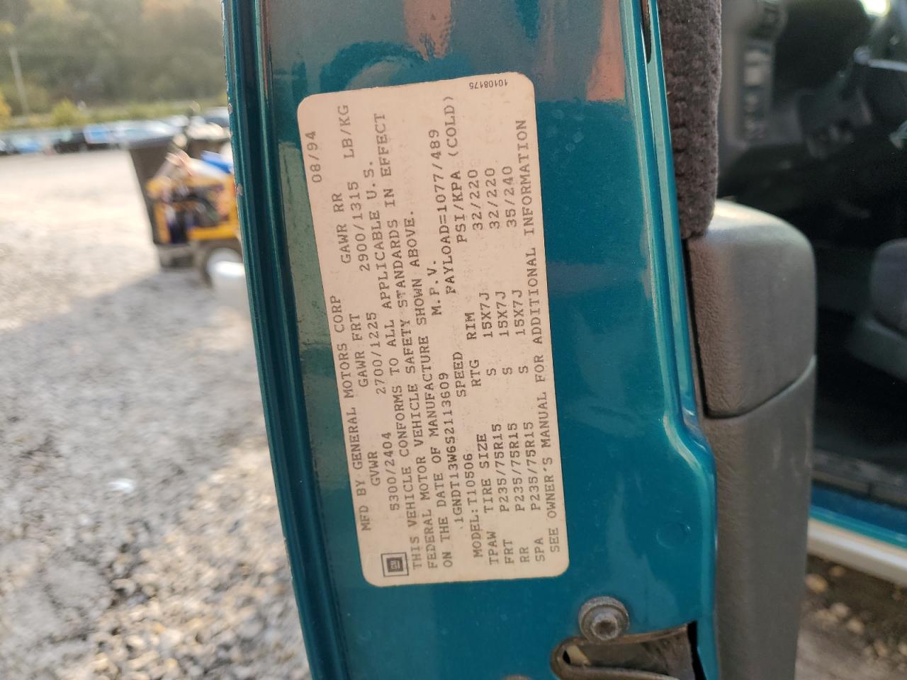 1995 Chevrolet Blazer VIN: 1GNDT13W6S2113609 Lot: 87248275