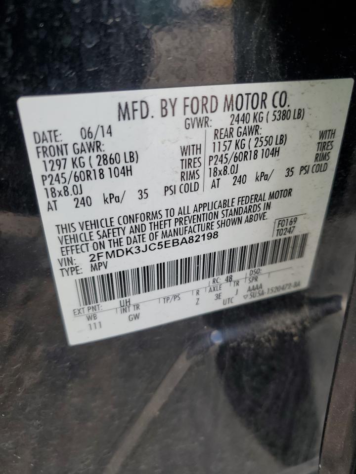 2014 Ford Edge Sel VIN: 2FMDK3JC5EBA82198 Lot: 85061065